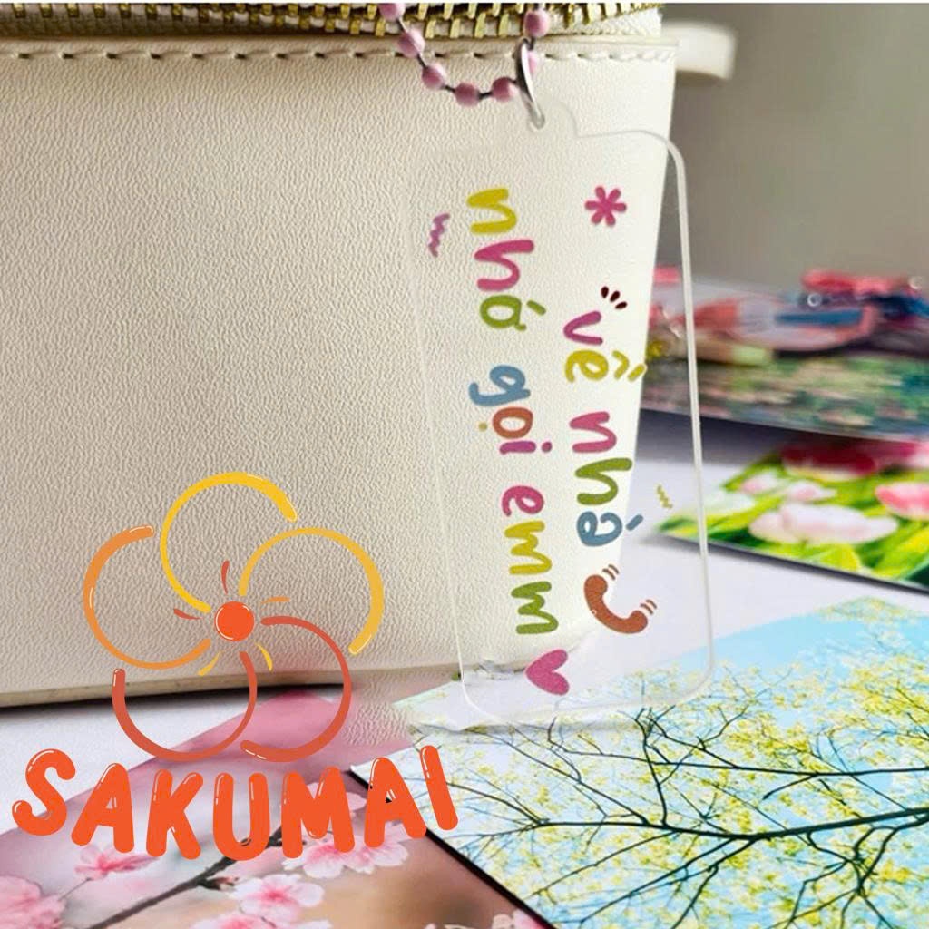 Móc Khoá Lời Nhắn, Móc Khoá Ghi Lời Nhắn Theo Yêu Cầu Chất Liệu Acrylic Dùng Làm Quà Tặng Trang Trí Túi Xách - SakuMai