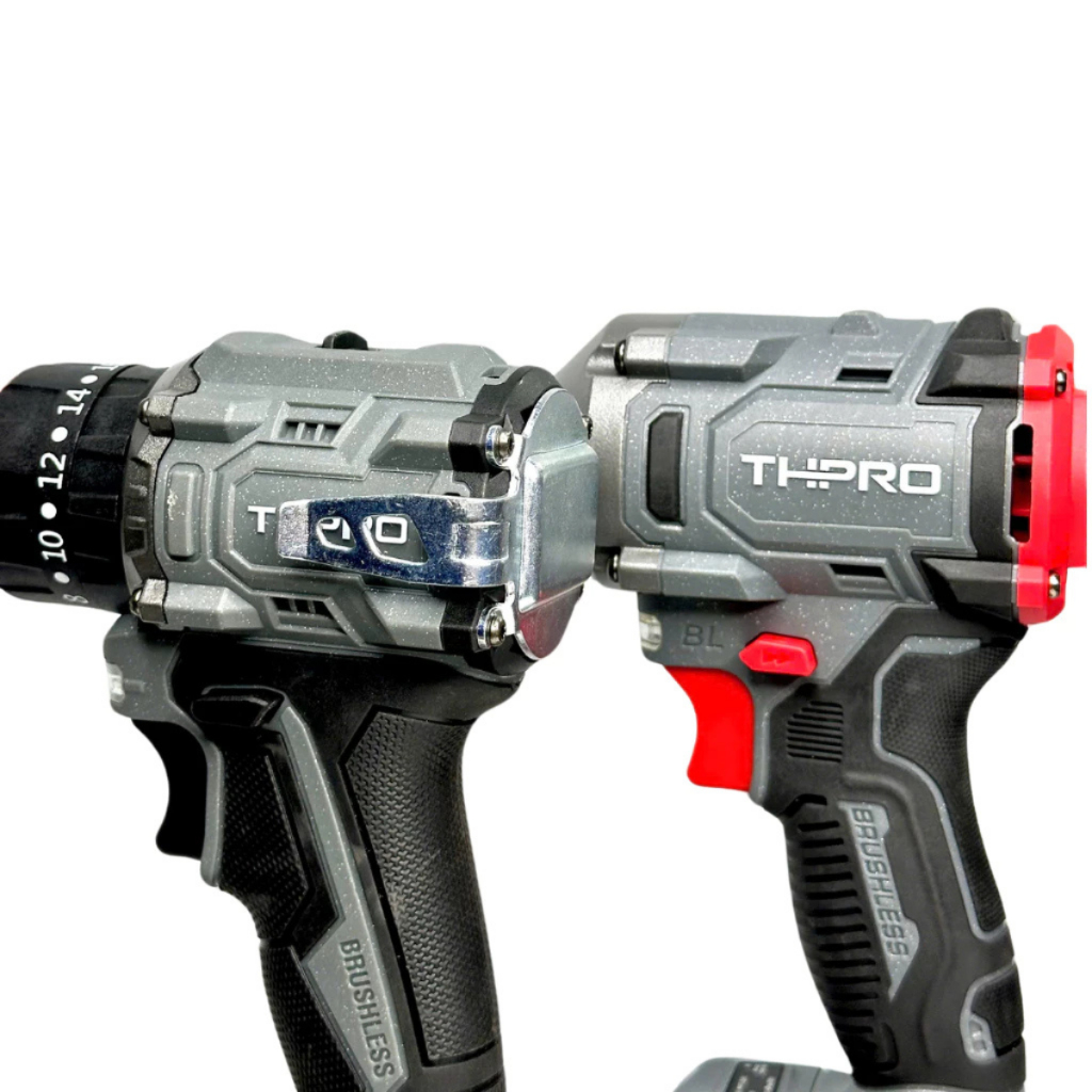 Combo Máy Khoan THPRO TH7721AK, Siết Bulong TH6360AK 1Pin 20Cell Sạc - Động Cơ Không Chổi Than, Chân Pin Phổ Thông