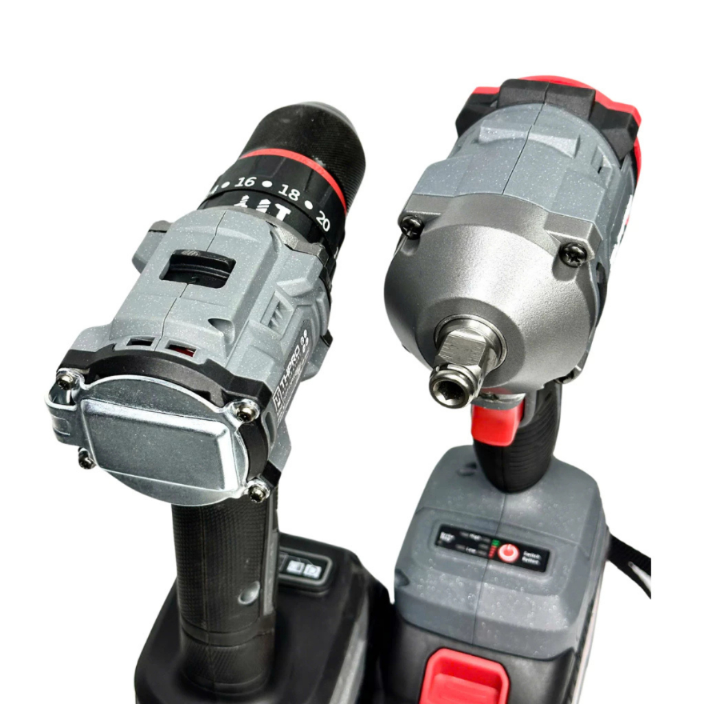 Combo Máy Khoan THPRO TH7721AK, Siết Bulong TH6360AK 1Pin 20Cell Sạc - Động Cơ Không Chổi Than, Chân Pin Phổ Thông