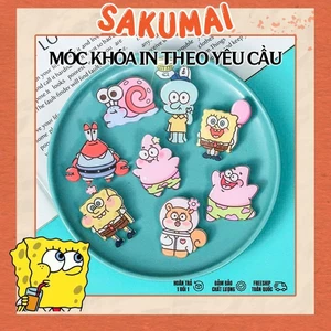 Móc Khoá SpongeBob, Móc Khoá In Theo Yêu Cầu Dễ Thương Cute Hoạt Hình Acrylic Trang Trí Túi Phụ Kiện Quà Tặng - SakuMai