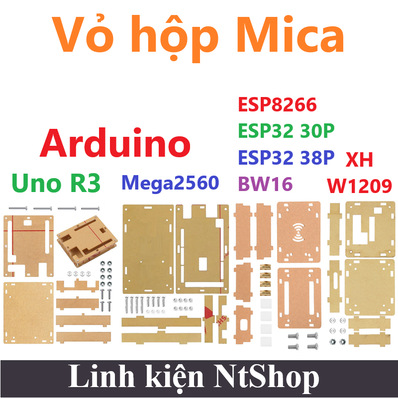 Vỏ hộp mica Arduino Uno R3 / Mega2560 / ESP8266 CH340 / CP2102 / ESP32 ...