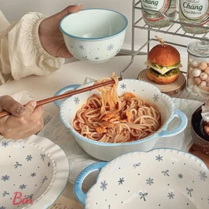 set 3 món quai tuyết xanh tặng kèm đũa decor bếp siêu xinh