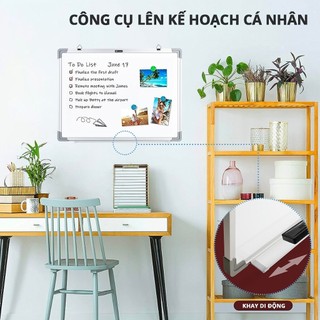 Bảng Trắng Viền Nhôm 20*30 45*30 45*60CM tặng kèm bút &  lau bảng