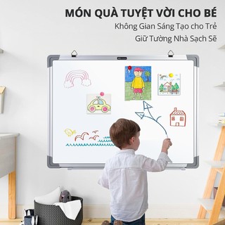 Bảng Trắng Viền Nhôm 20*30 45*30 45*60CM tặng kèm bút &  lau bảng