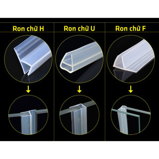 150Cm Thanh Nẹp Ron chắn nước chữ H, chữ Y, chữ A, chữ F - Nẹp nhựa ngăn nước cho phòng tắm kính v.v 10mm-12mm