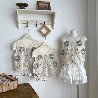 LT - Áo len nữ sát nách tanktop len đan mix vải thô boi hoa thêu siêu mềm mát 1035