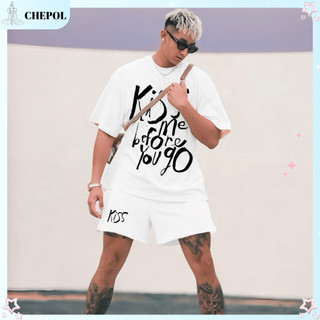 Set (ÁO THUN TRẮNG + QUẦN ĐÙI) Bộ Thể Thao Nam CHEPOL thiết kế  cao cấp, chất cotton co dãn 2 chiều có bigsize CP_x7866
