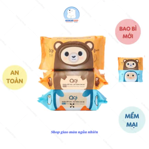 Combo 3-6-Khăn Agi Không Hương100 tờ, Khăn Giấy Ướt Cho Bé Khồng Mùi Mềm Mại An Toàn