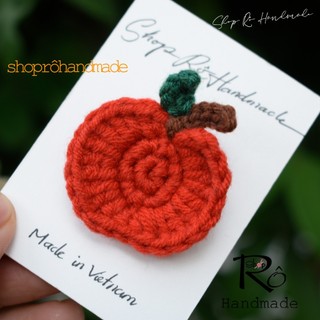 Ghim cài áo quả táo đáng yêu 4cm |Pin, trâm cài balo, cặp,huy hiệu |Shop Rô Handmade