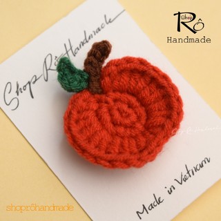 Ghim cài áo quả táo đáng yêu 4cm |Pin, trâm cài balo, cặp,huy hiệu |Shop Rô Handmade