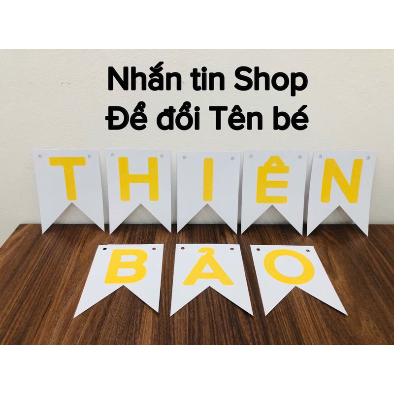 DÂY TÊN TREO SINH NHẬT BÉ ( 18k/ 12 chữ cái ) ib để đổi tên