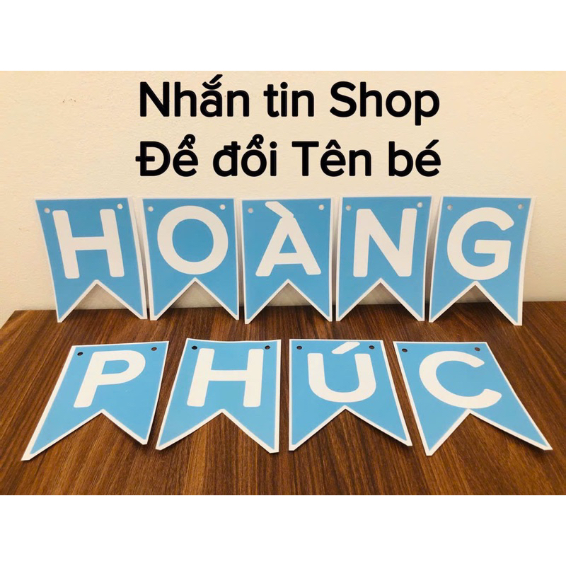 DÂY TÊN TREO SINH NHẬT BÉ ( 18k/ 12 chữ cái ) ib để đổi tên