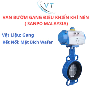 VAN BƯỚM GANG ĐIỀU KHIỂN KHÍ NÉN – HIỆU SW + SANPO DN125 DN250
