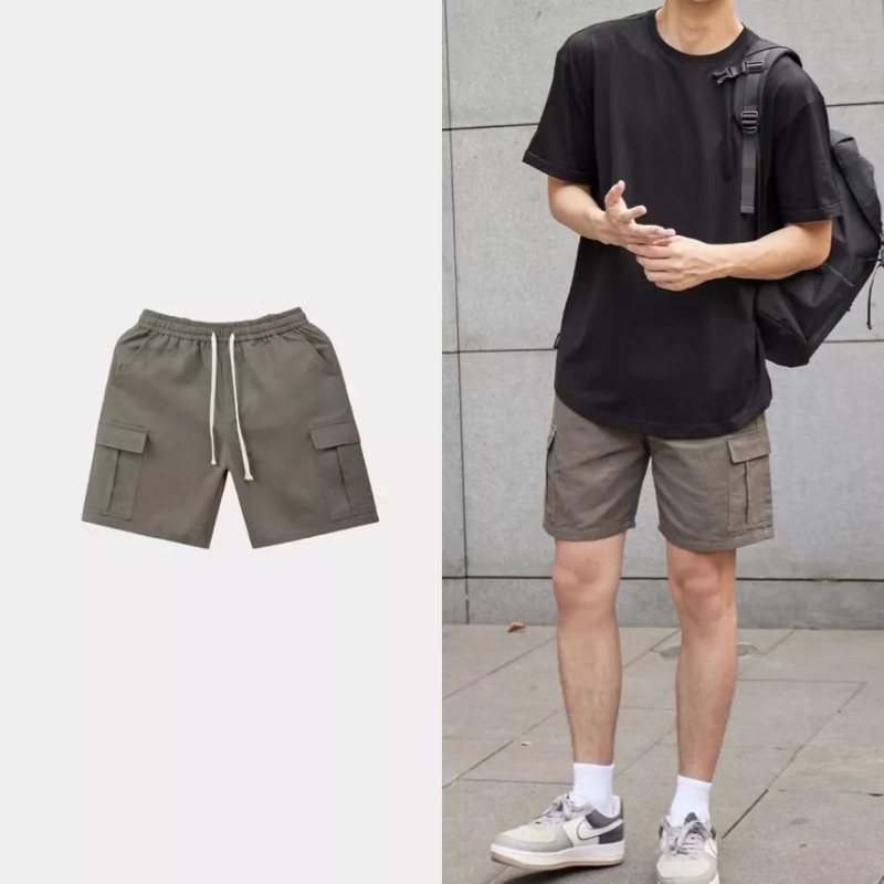 Quần short nam kaki có túi chất liệu vải KaKi trơn cao cấp thoáng mát không xù
