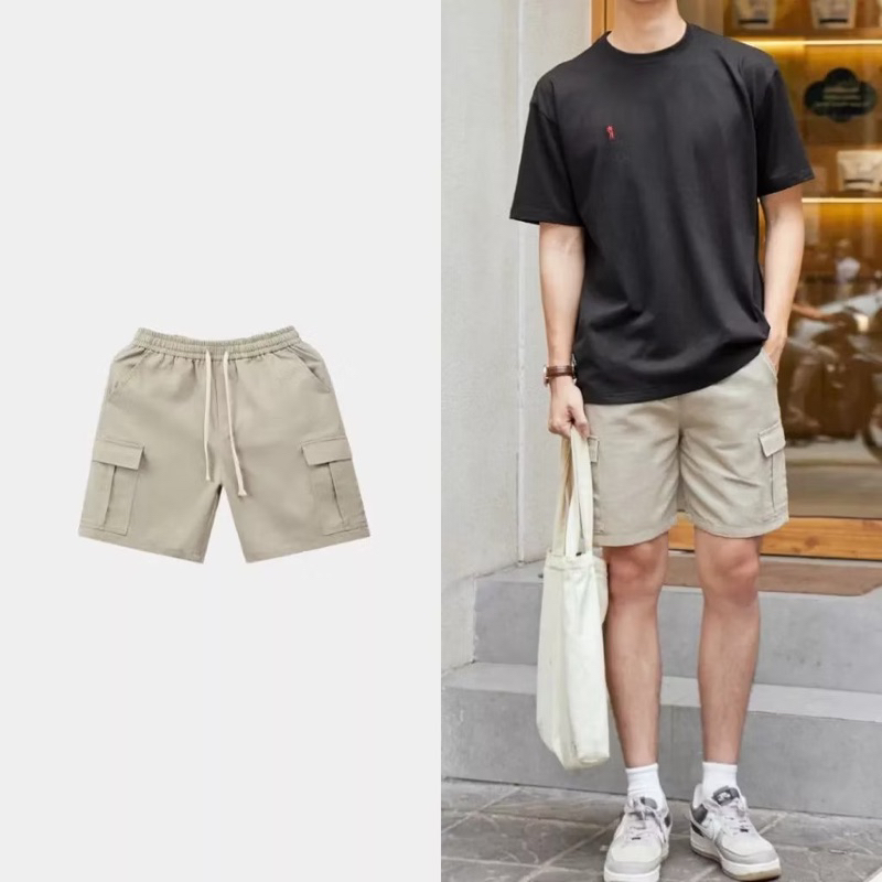 Quần short nam kaki có túi chất liệu vải KaKi trơn cao cấp thoáng mát không xù