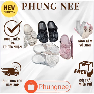 Dép Sục Nữ Hoa 3D Cực Xinh, Dép Nữ Đế Mềm Chống Trượt – Đi Chơi, Đi Biển, Đi Mưa