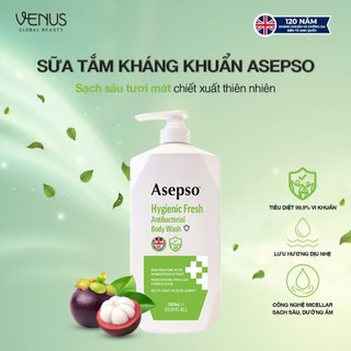 [MUA 1 TẶNG 1] Sữa tắm kháng khuẩn ASEPSO sạch sâu tươi mát Chiết Xuất Thiên Nhiên 1000 ml