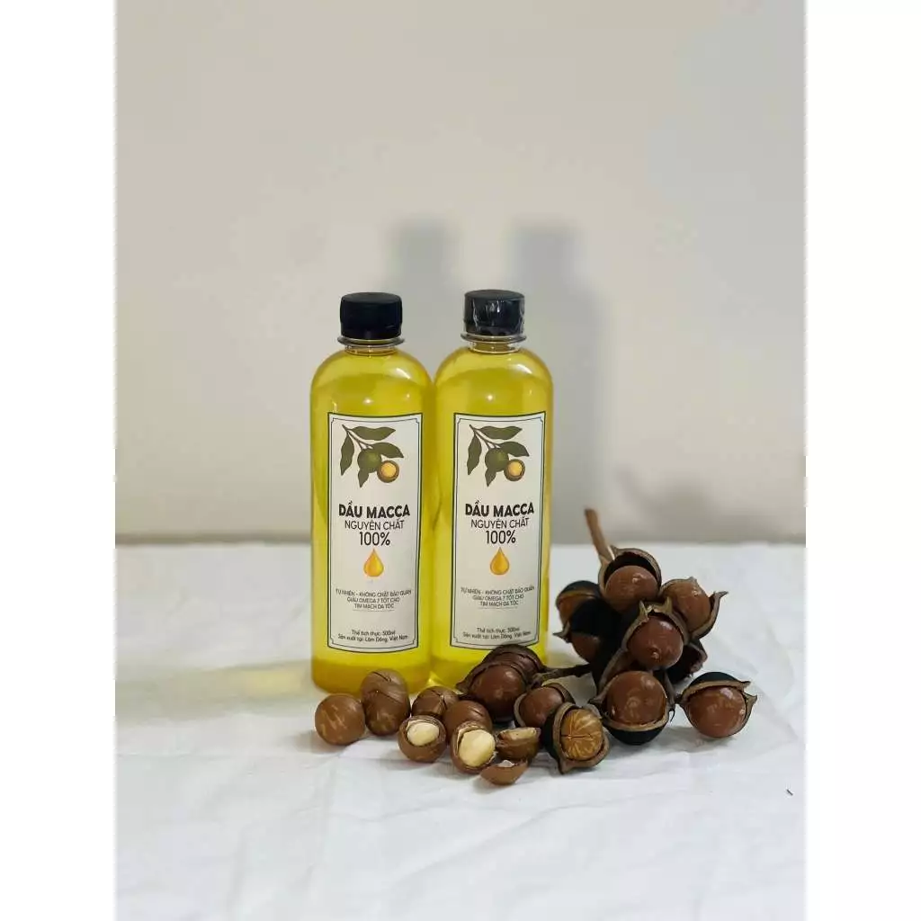 Dầu hạt macca chai 300ml nguyên chất ép dầu đóng chai thủ công không pha trộn Đồ Nhà Quê