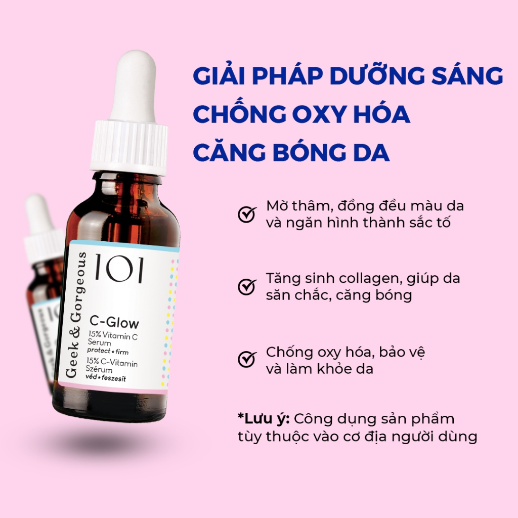 Tinh Chất Làm Sáng, Chống Oxy Hóa, Căng Bóng Da Geek&Gorgeous C-Glow 15% Vitamin C 30ml | BigBuy360 - bigbuy360.vn