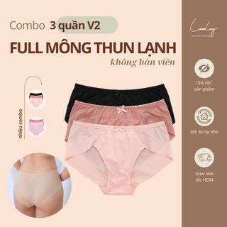 Combo 3 Quần Lót Thun Lạnh Nữ Full Mông V2 Không Viền Đáy LAM LUY