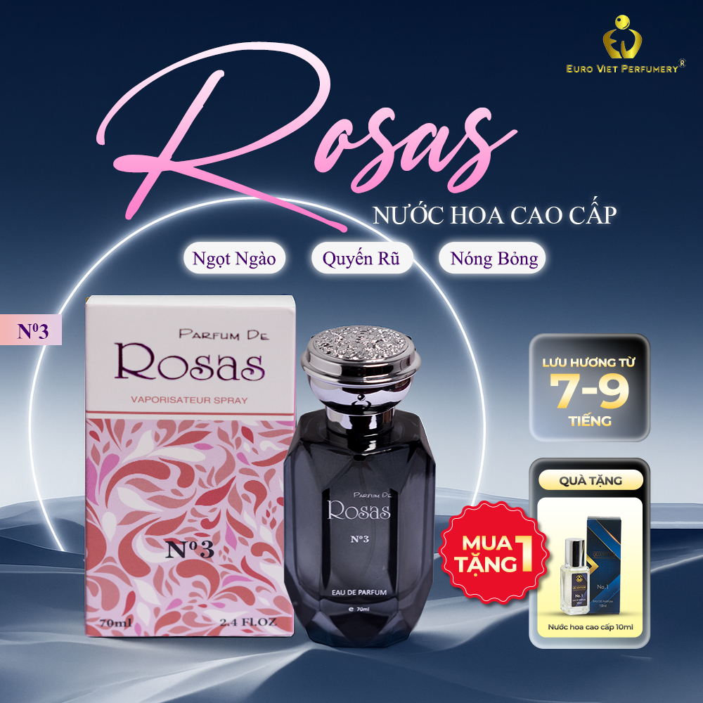 Nước Hoa Nữ Cao Cấp ROSAS No3 Quyến Rũ, Ngọt Ngào, Nóng Bỏng Lưu Hương ...