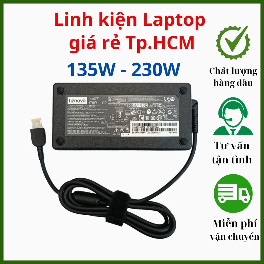 Sạc Laptop Lenovo 20V - 6.75A/ 8.5A/ 11.5A Đầu USB Kim - Adapter Lenovo ...