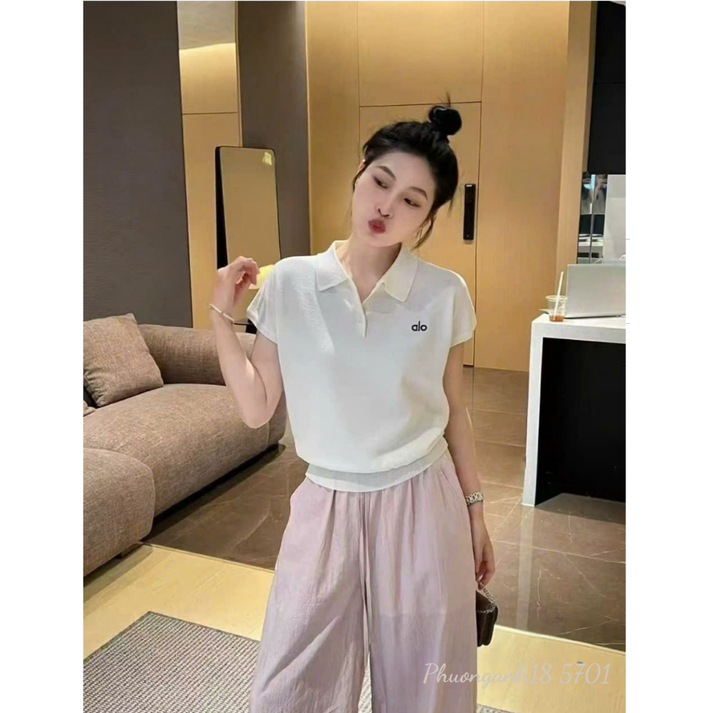 Áo polo cúc cài thêu chữ hàng QC 5701
