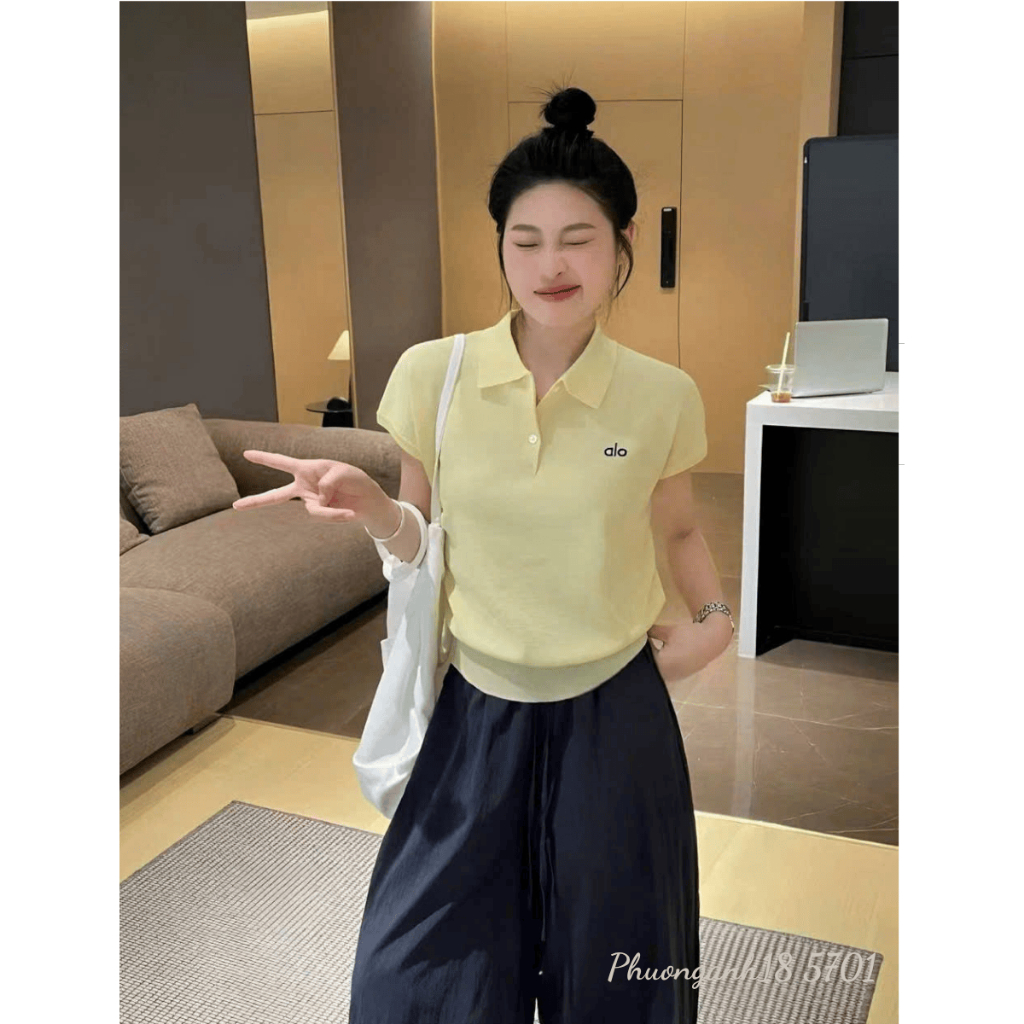 Áo polo cúc cài thêu chữ hàng QC 5701