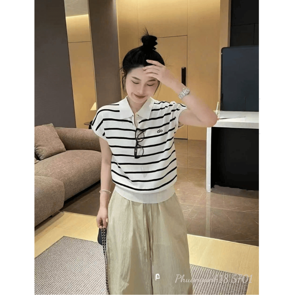 Áo polo cúc cài thêu chữ hàng QC 5701