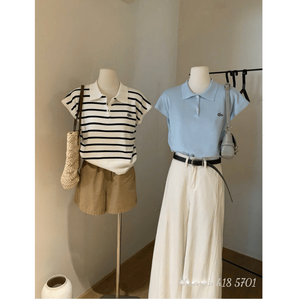 Áo polo cúc cài thêu chữ hàng QC 5701