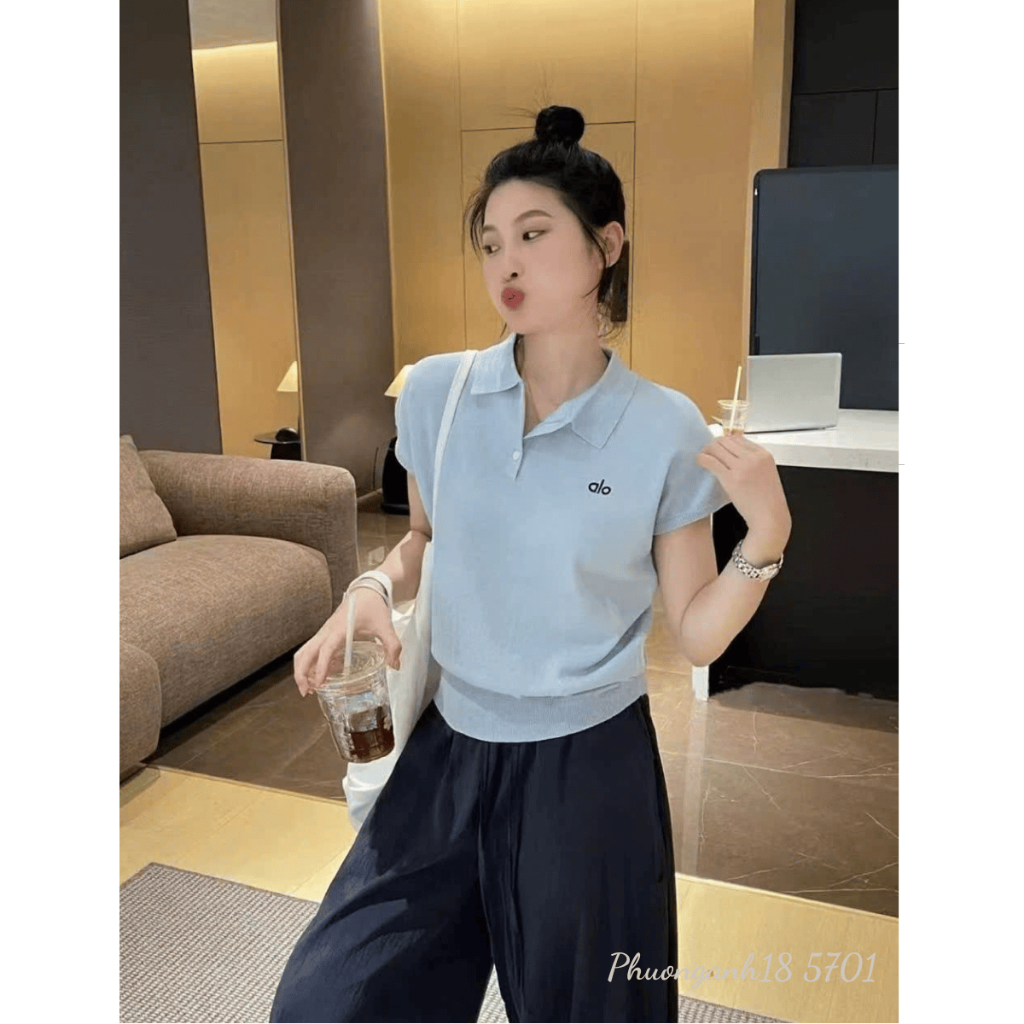 Áo polo cúc cài thêu chữ hàng QC 5701