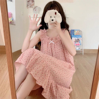 Váy ngủ chất đũi in full cherry