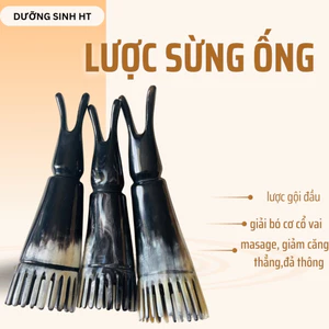 Lược gội đầu sừng, lược massage đầu dưỡng sinh thúc đẩy mọc tóc, làm sạch da đầu - Mỹ Nghệ Dưỡng Sinh HT