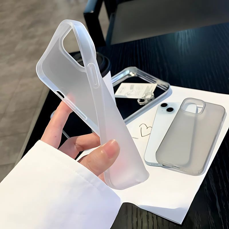 Ốp Lưng iPhone Silicon Lì Trong Suốt, Thiết Kế Đơn Giản Sang Trọng Cho iPhone 7/8/X/XS/11/12/13/14/15/16/17/Plus/Pro/Max