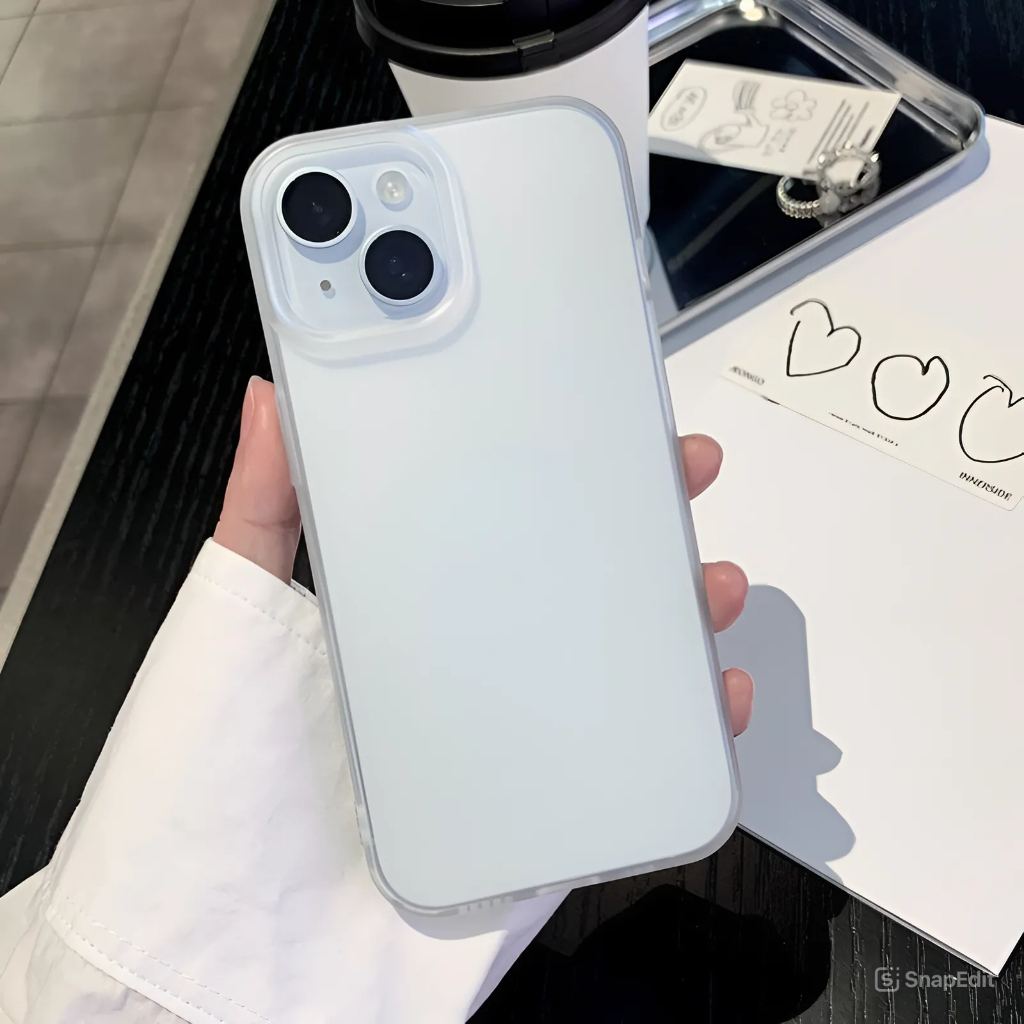 Ốp Lưng iPhone Silicon Lì Trong Suốt, Thiết Kế Đơn Giản Sang Trọng Cho iPhone 7/8/X/XS/11/12/13/14/15/16/17/Plus/Pro/Max