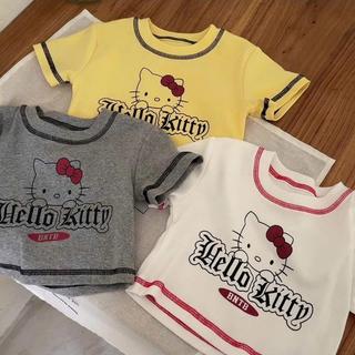 A22-[tomnaukid][FORM ÔM] Áo thun CROPTOP cộc tay Hello KI.T.T size từ 9-35Kg