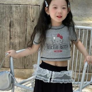 A22-[tomnaukid][FORM ÔM] Áo thun CROPTOP cộc tay Hello KI.T.T size từ 9-35Kg