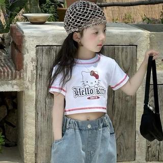A22-[tomnaukid][FORM ÔM] Áo thun CROPTOP cộc tay Hello KI.T.T size từ 9-35Kg