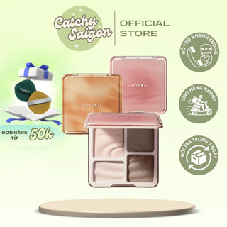 [JUDYDOLL] Bảng Phấn Tạo Khối JUDYDOLL Kèm Bắt Sáng 4 Ô, Hỗ trợ tạo khối và bắt sáng tự nhiên 9g