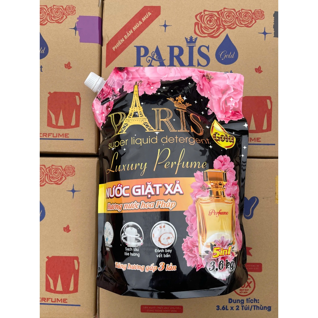 ( Mua 1 Tặng 1 ) Tổng 2 Túi Nước Giặt Xả Paris  - Mỗi Túi 3.6 Kg - Thơm nước hoa - Làm sạch nhanh