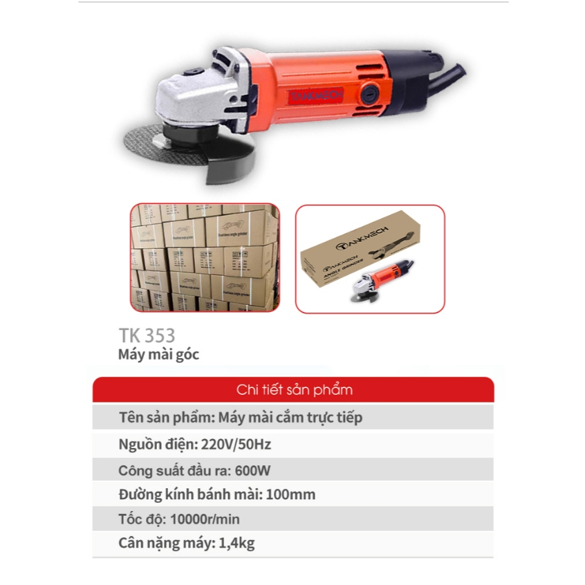 Máy mài cầm tay  TANKMECH TK-353 Máy mài cầm tay hiệu 5 đĩa cắt miễn phí
