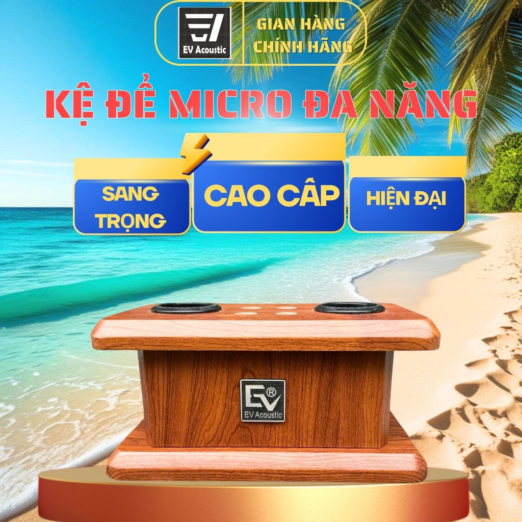 Kệ Để Micro Và Pin Ev KMG Chính Hãng | Gỗ Vân Cao Cấp | Chống Nước ...