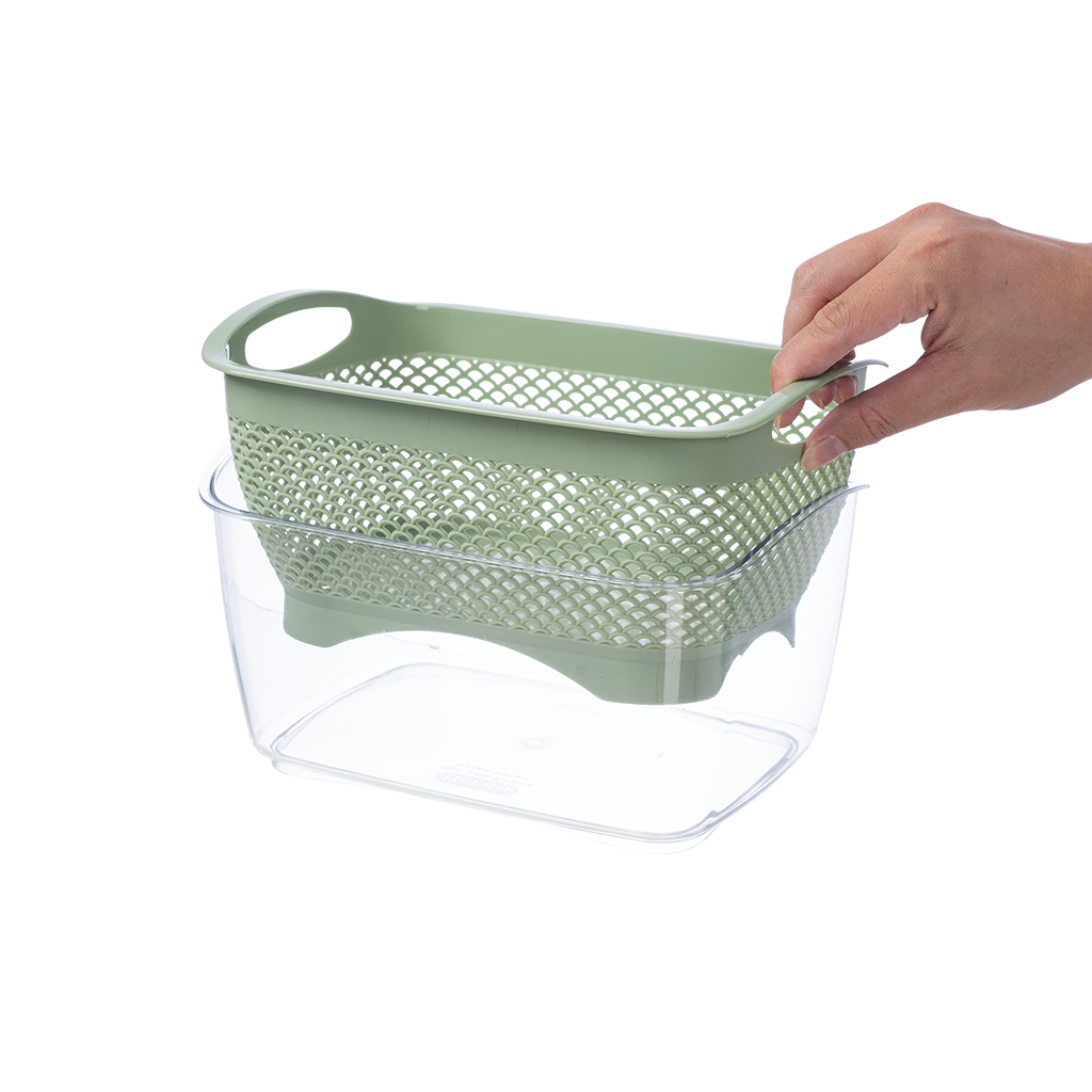 Bộ chậu rổ chữ nhật hokori chính hãng VIỆT NHẬT (mã 2381)