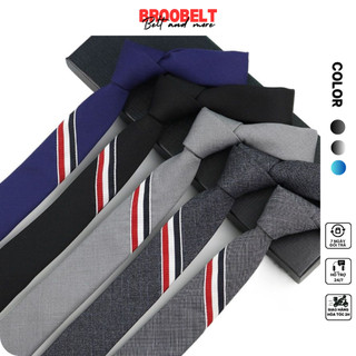 Cà vạt nam nữ TB tự thắt thời trang loại 1, caravat sọc chéo bản 5cm vải poly xịn nhiều màu CV06