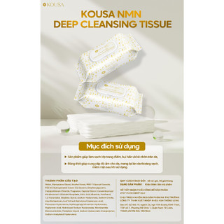 Giấy tẩy trang NMN KOUSA sạch sâu cấp ẩm hỗ trơ dưỡng sáng da