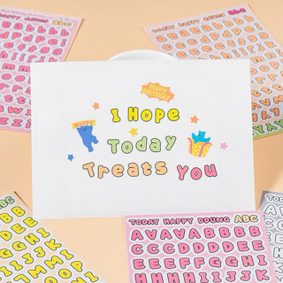 DIY - Hình dán Sticker Chữ Tròn trịa Dễ Thương 🥰 Nhiều Màu sắc Tươi Sáng