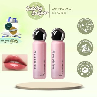 [MOOEKISS] Son Bóng Mooekiss Vỏ Hồng Aqua Gloss, Hiệu Ứng Môi Căng Mọng, 2.1g