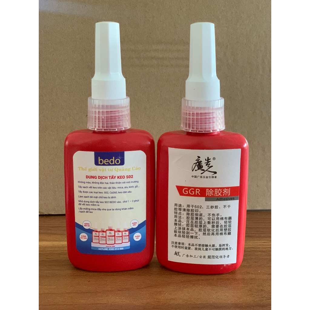 Dung dịch tẩy keo 502 BEDO - Nước tẩy keo chuyên dụng trên Mica, nhựa, gỗ, kim loại không làm hư hại bề mặt (Lọ 10ml)
