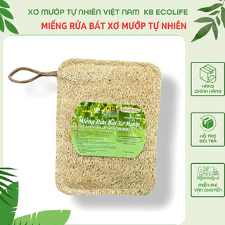 Miếng Rửa Chén Bát Bằng Xơ Mướp KB Ecolife tạo bọt rửa sạch chén bát,không hóa chất ( Chữ nhật)