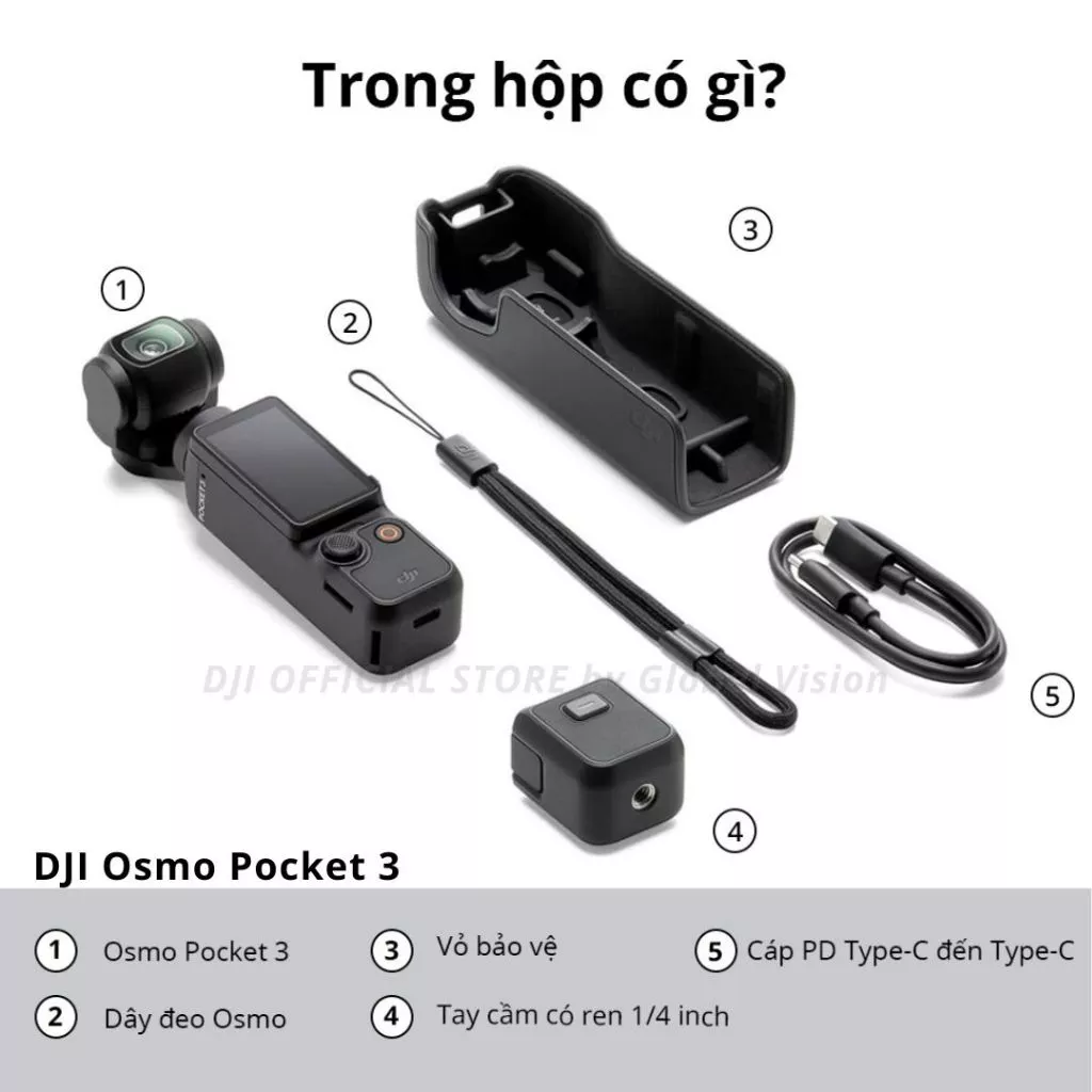 DJI Osmo Pocket 3 gimbal tích hợp camera chất lượng 4K 120fps - Hàng chính hãng